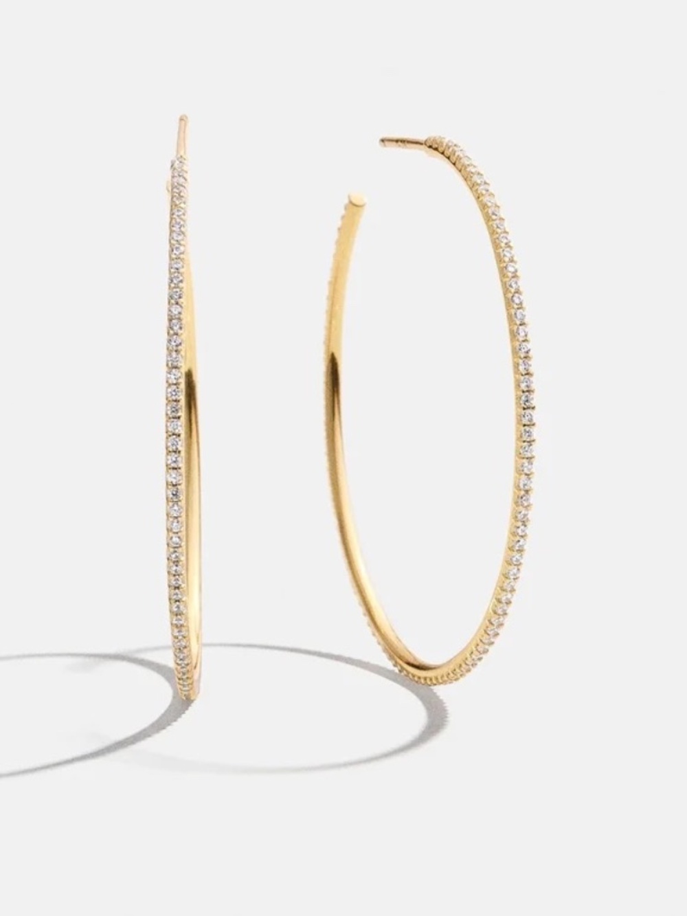 BaubleBar Niata 18K Gold Vermeil Earrings - 40MM with Cubic Zirconia